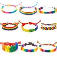 Minimalist Handmade Braided LGBT Bracelet Charms Rainbow Bracelet For Men Women Love Is Love Gay Armband Jewelry Accessories Charms and Charm Bracelet