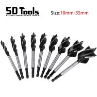 High Carbon Steel Woodworking Twist Drill Bit Hex Handle Long Four slot Four blade Woodworking Auger Bit Hole Opener Saw Tools