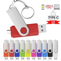 【CW】 3 in 1Spin OTG Usb 2.0 Flash Drive 64GB 32G Free Gift TYPE C Pen Drives 16GB U Disk 8G Comes With Gifts Key Chain Memory Stick