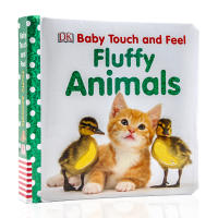 DK produces baby touch and feel: fluffy animals original English picture book for childrens English Enlightenment touch paperboard Book tear not rotten sensory training 0-3-year-old early education and intelligence