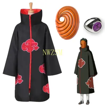 Naruto Akatsuki Tobi Uchiha Obito Robe Cloak Coat + Resin Mask Cosplay  Costume