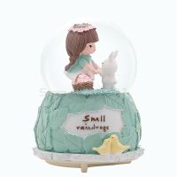 Dream princess crystal ball music box rotating night light music box ten year old girl childrens birthday present ornament