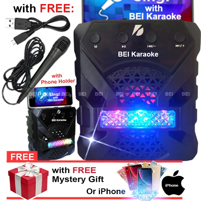 BEI Karaoke Model 76 Wireless Portable LED Bluetooth Gym Workout, Zumba