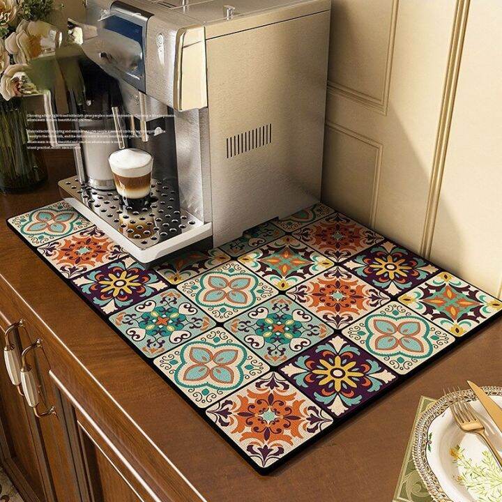 drying-quick-dish-mat-printed-kitchen-tableware-coffee-draining-pad-dinnerware-cup-bottle-placemat-rubber-super-absorbent-mats