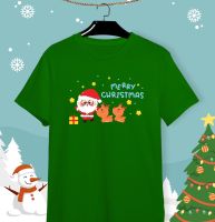 เสื้อยืดลายปีใหม่ เสื้อคริสมาสต์ Happy New Year &amp; Merry Christmas ลายน่ารักๆ ผ้า Cotton ?ใส่สบาย สีสันสดใส