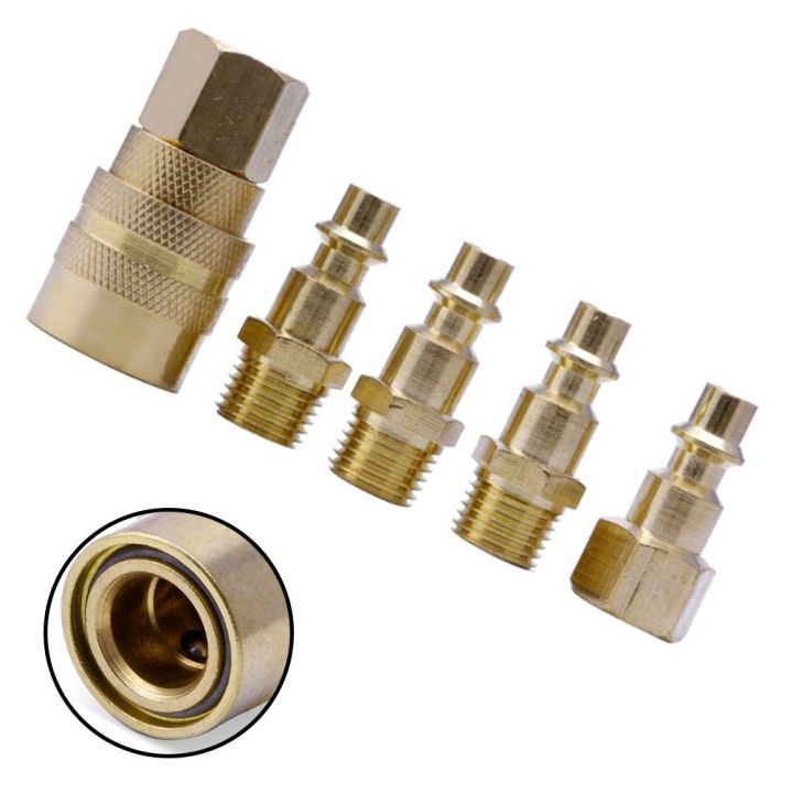 Toolstar 5PCS 1/4Inch NPT Brass Quick Coupler Connector Quick ...