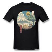 Neighbors Ukiyo-E Cloth Print Crewneck Cotton T-Shirt Totoro Animated Fantasy Film Short Sleeve For Men Fashion Streetwear