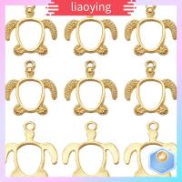 LIAOYING เครื่องรางที่มีเสน่ห์ จี้เรซินสัตว์ สีทองทอง เป็นรูกลวง เครื่องรางรูปเต่า 20ชิ้นค่ะ โลหะผสมอัลลอยด์ ฝาหลังเปิดสำหรับเรซิน งานฝีมือดีไอวาย