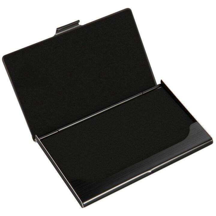 business-card-holder-slim-business-card-case-pocket-metal-card-case-purse-name-card-holder-buckle-style-shut-black