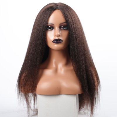 Long Synthetic Wig Kinky Straight for Black Women Straight Synthetic Afro Wig Black Blonde White Heat Resistant Hair