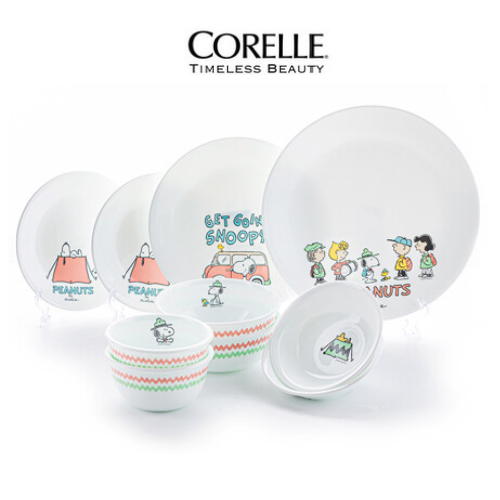 [CORELLE] SNOOPY CAMPING Edition Tableware 10p Set for 2 People