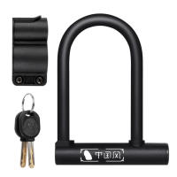 U Shape Bicycle Lock Anti-theft Electric Scooter Lock Bold Lock Body Heavy-duty Bike Lock With Anti-drilling Lock Cylinder Lock Holder For Cycling Gear best service