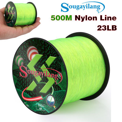 Sougayilangเอ็นตกปลา23LB ตกปลาแบบเส้นเดี่ยว4 # ลากได้แข็งแรงมากยาว500เมตรเอ็นตกปลาสายไนลอนตกปลาสำหรับตกปลาสดและน้ำเกลือเครื่องมือตกปลา