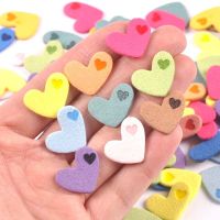 50Pcs Heart Cloth Labels Embossed Tags DIY Flag Label For Garment Sewing Accessories 20x18mm cp3508 Stickers Labels