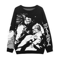 ✻✳ เสื้อกันหนาว ผ้าถัก ผ้าฝ้าย ลายการ์ตูนอนิเมะ Death Note สไตล์ฮิปฮอป ฮาราจูกุ วินเทจ ย้อนยุค เหมาะกับฤดูใบไม้ร่วง สําหรับผู้ชาย