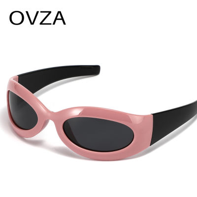 OVZA 2023แฟชั่นแว่นสายตากันแดดสตรีสีชมพูขนาดใหญ่สำหรับผู้ชาย S0075แว่นตาสำหรับขับรถแว่นตาเล่นกีฬา