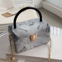 HOT DANDAN$ Square Box Party Handbag For Women Purses Clutch Bag Marbling Shoulder Chain Bag Female Tote Crossbody Bag Wedding Pouch 2021