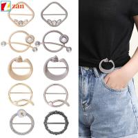 ZAN 4Pcs เครื่องประดับแฟชั่นเครื่องประดับ คลิปหนีบเสื้อ เข็มกลัดติดผนัง สายรัดผ้าคลุมไหล่ หัวเข็มขัดเอวสูง ผ้าพันคอหัวเข็มขัด แหวนผ้าพันคอ