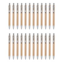 Bamboo Retractable Ballpoint Pen Black Ink 1 mm Office Products Pens Bamboo Ballpoint Pen Wood Ballpoint Pens