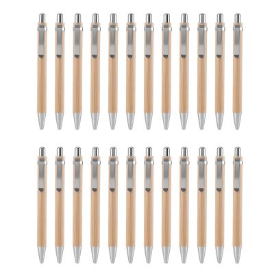 Bamboo Retractable Ballpoint Pen Black Ink 1 mm Office Products Pens Bamboo Ballpoint Pen Wood Ballpoint Pens