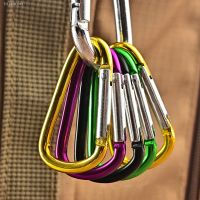 ◙ 5pcs Colorful Carabiner Keychain Alluminum D-ring Buckle Spring Carabiner Snap Hook Clip Keychains Outdoor Camping Daily Use