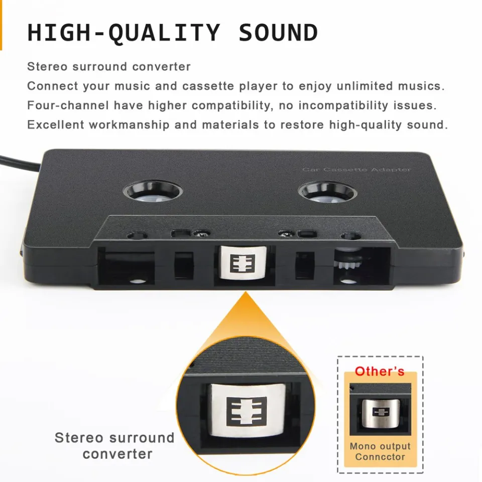 Car Audio Tape Cassette Adapter Deck 3.5mm for IPhone MP3 CD MD Player Jack  AUX