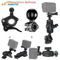 17มม. 25มม.1นิ้ว Ball Head Mount Adapter รถจักรยานยนต์จักรยาน Handlebar คลิปกระจกมองหลังสำหรับกล้อง GoPro Mounts