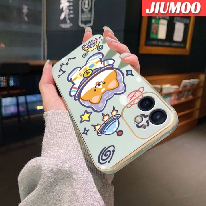 jiumoo-เคสสำหรับ-vivo-y50-y30-y30i-การ์ตูนน่ารักพื้นที่ลูกสุนัขดีไซน์ใหม่นุ่มหรูหราเคสมือถือชุบโลหะขอบด้านข้างสี่เหลี่ยมเคสกันกระแทกคลุมทั้งหมดป้องกันเลนส์กล้องเคส