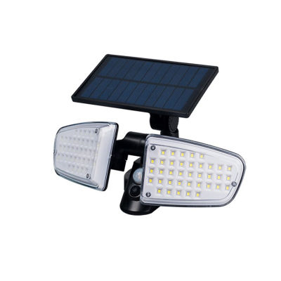 Outdoor Solar Street Lamp 78 LED Waterproof Motion Sensor Garden Wall Light Double Adjustable Heads Wind Lighting Decoration
