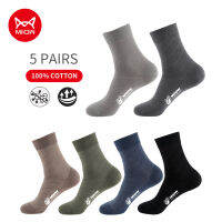 MiiOW 5 PairsLot Cotton Socks Mens Casual Tube Socks Winter Warm Long Male High Quality LOGO Colorful Socks For Man