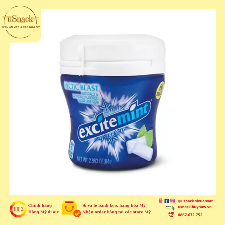 Excitemint SugarFree Gum Kẹo Cao Su Thơm Miệng Không Đường