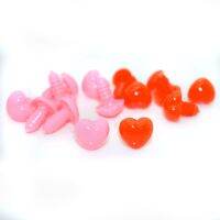 50pcs Safety Nose / Plastic Doll Noses Heart Shape Pink Red Color For Bear Doll Animal Puppet Making 13x12mm