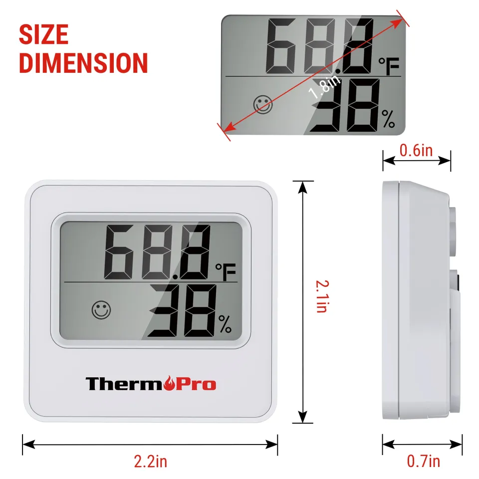 ThermoPro TP49 Black White Weather Station Mini Digital Indoor