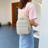 Bohemian Straw Woven Womens Backpack Fashion Campus Student School Bag Outdoor Travel Beach Backpack