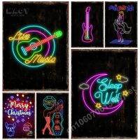 Ultra Cool Neon Art ป้ายโลหะดีบุกเพลงบาร์ร้านอาหารเกมตกแต่งห้องโปสเตอร์ภาพวาดเหล็ก Home Hallway Wall Decor Plaque