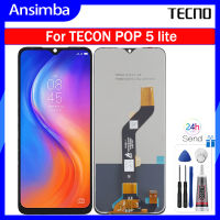 Ansimba หน้าจอต้นแบบสำหรับ Tecno POP 5 LITE BD4/Pop 5 Pro BD4j จอแสดงผล LCD แบบสัมผัสหน้าจอดิจิตอลแทนการประกอบสำหรับ Tecno POP 5 LITE BD4 Pop 5 Pro BD4j กับกรอบกลางสำหรับ Tecno POP 5 LITE BD4/Pop 5 Pro BD4j