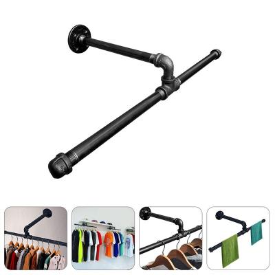 Industrial Clothes Rack Wall Mounted Garment Rack Clothes Hanging Rod Bar Laundry Storage Organizer Display Rack Holder