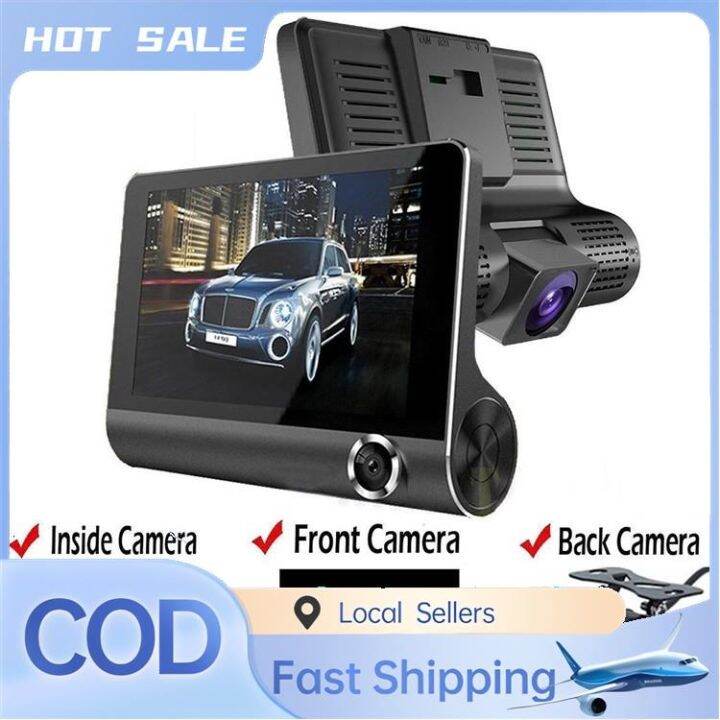 Local delivery 】 D90 3Way Record Dashcam Front Back Interior Recorder