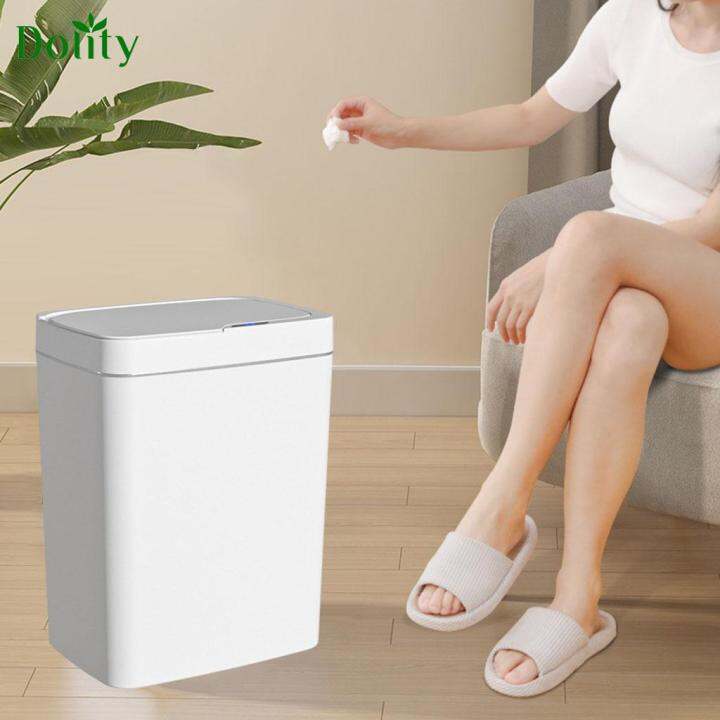Dolity Smart Trash Can Touchless Garbage Bin Automatic Trash Bin for Bedroom Office Lazada PH