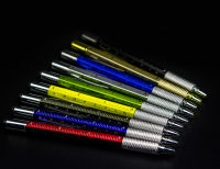 20pcslot 6 in 1 Tool Ballpoint Pen Screwdriver Ruler Spirit Level Multi-function Aluminum Touch Screen Stylus Pen