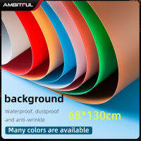 สีขาวสีดำสีเทาสีเขียว68X130ซม. 27*51นิ้วการถ่ายภาพฉากหลังกระดาษ Matte PVC ไวนิลไม่มีรอยต่อพื้นหลังกันน้ำ