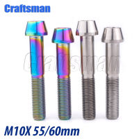 4pcs M10x60mm M10X55mm P1.25 Taper Head Titanium Ti For Ducati Front Brake Caliper Motor Bike Bolt Screw Bike Accessories