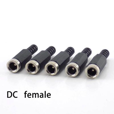 ；【‘； 10Pcs DC Male DC Female Connectors DC Power Jack Plug Adapter Cctv Camera Security System For DIY Cctv Accessories 2.1*5.5MM