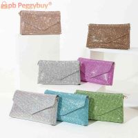 Evening Bag Rhinestone Glitter Clutch Bag Chain PU Elegant Gorgeous Exquisite Fashion Embellished Banquet Crossbody Pack