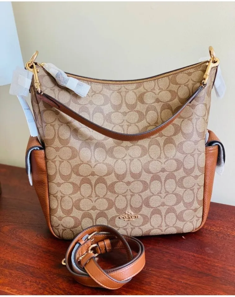 Pennie Shoulder Bag In Signature Canvas Khaki Saddle – MUMUBRANDEDBAG