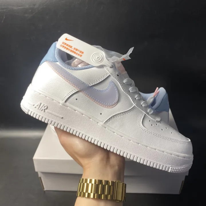 Ảnh Thât+Freeship] Giày Ni.Ke_Air Force 1 All White, Af1 Lv8 Trắng Vệt Xanh  Hồng, Af1 Cổ Thấp, Đế Air Tăng Chiều Cao | Lazada.Vn