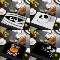 【CC】♞✲ஐ  42x32cm Pumpkin Placemats Dinning Table Mats Bowl Cup