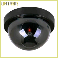 โมเดลกล้องโดมรักษาความปลอดภัยเฝ้าระวังกล้องวงจรปิดปลอมไฟ Led กระพริบของ Lofty สีขาว1ชิ้น