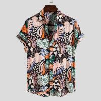 ?? Cross-border foreign trade summer new mens short-sleeved floral Hawaii vacation casual men wholesale