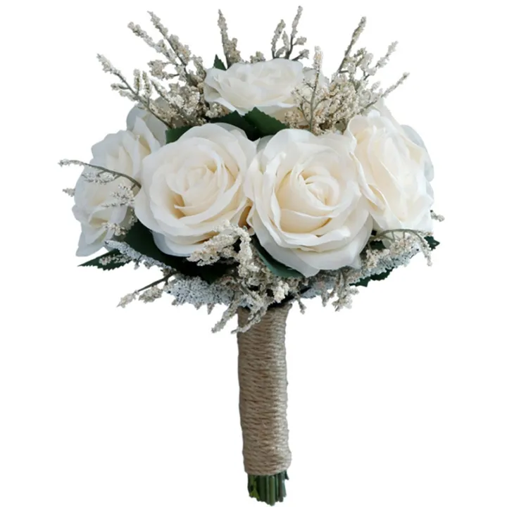 Bridal Bouquets for Wedding, Artificial Rose Flower Bouquet Bride